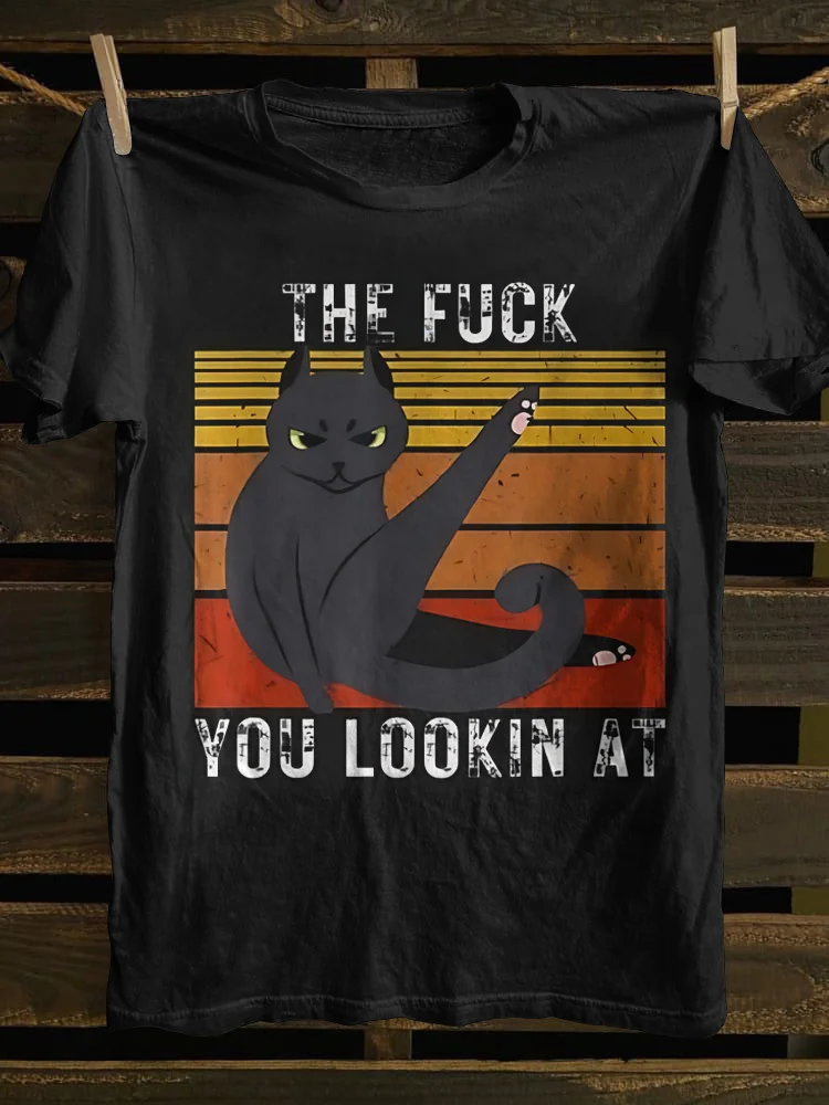 Teecade Teecade Vintage Fuck You Cat Unisex T-shirt