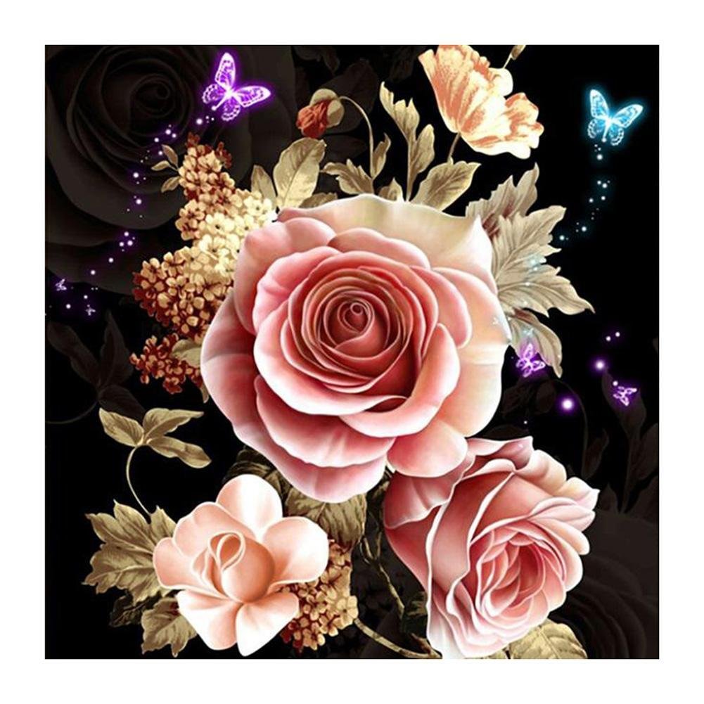 Full Round Diamond Painting Butterfly Flowers (30*30cm)