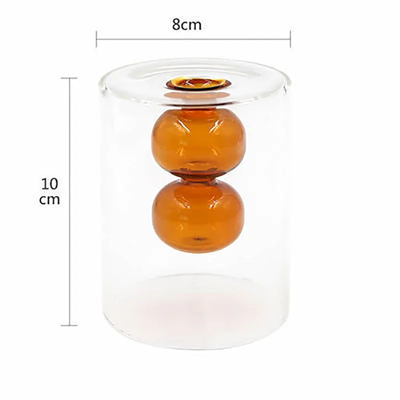 Colorful Glass Vase Home Decor Nordic Transparent Living Room Table Decoration Flower Vases Decoration With Vase Minimalist Gift