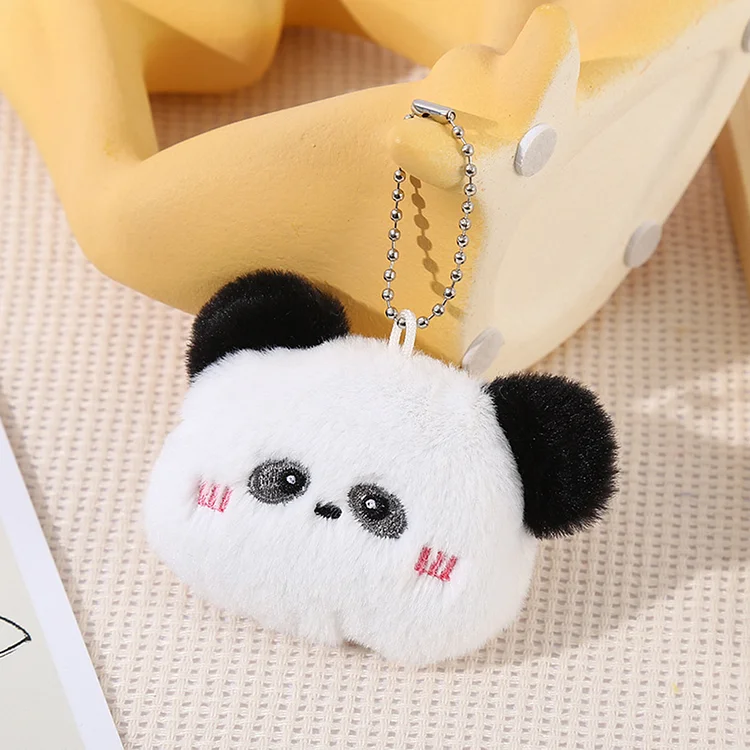 New Piggy Squeeze Panda Plush Keychain Plush Stuffed Soft Chirping Bear Pendant Cartoon Keyring Squeak Rabbit Doll Birthday Gift