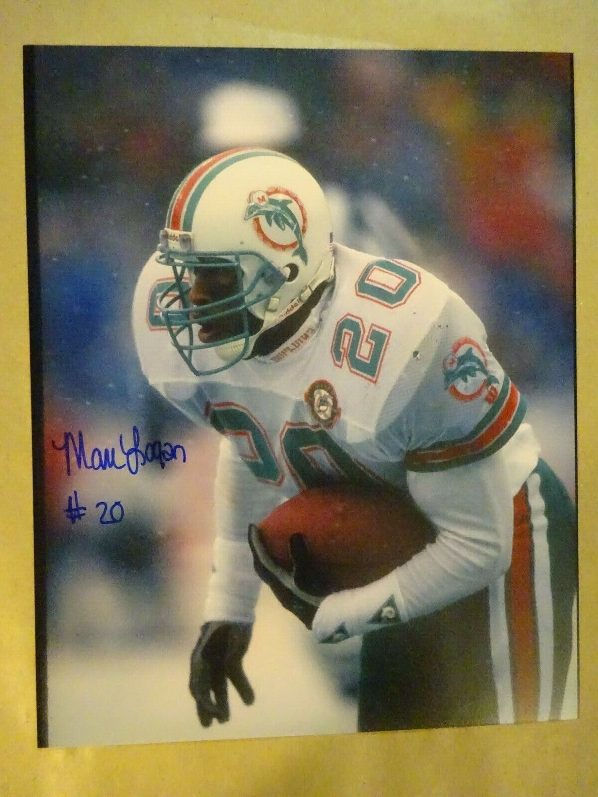 Autographed MARC LOGAN Signed 8x10 Photo Poster paintinggraph Miami Dolphins Football