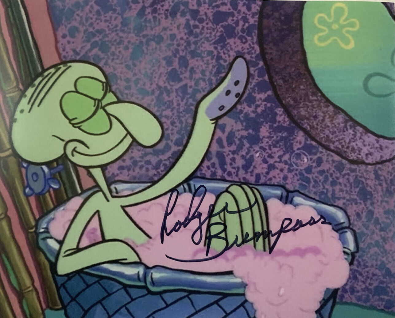 RODGER BUMPASS HAND SIGNED 8x10 Photo Poster painting SPONGEBOB SQUIDWARD AUTOGRAPH COA