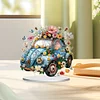 DIY Flower Classic Car Diamond Painting Acrylic Desktop Ornaments