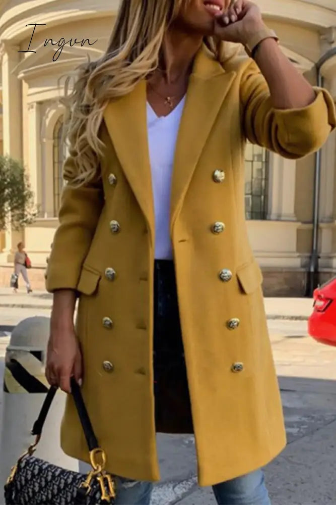 Ingvn - Elegant Patchwork Turndown Collar Outerwear Yellow / S Outerwear/Coats & Cardigan