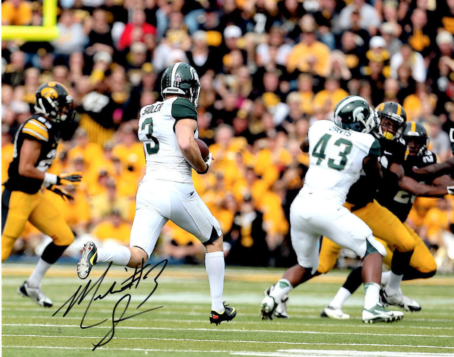 Mike Sadler Reprinted auto signed 8x10 football Photo Poster painting Michigan State Spartans