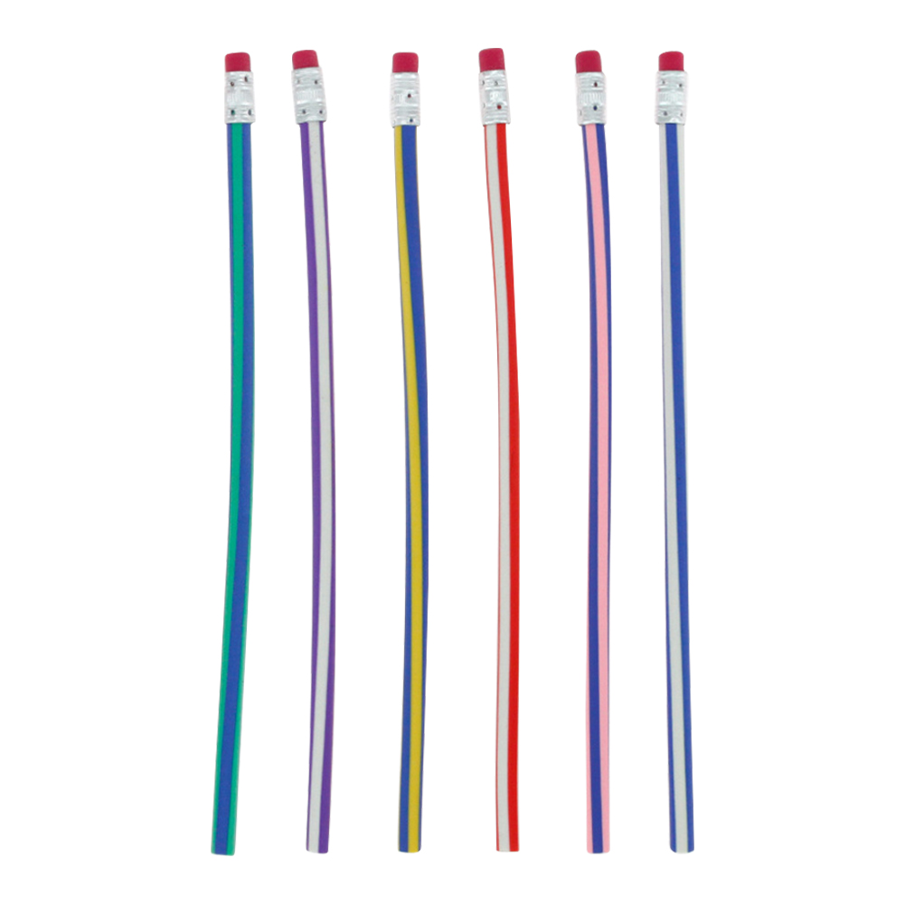

Flexible Soft Pencils Colorful Stripes Bendy Pens Funny Student Stationery, 501 Original