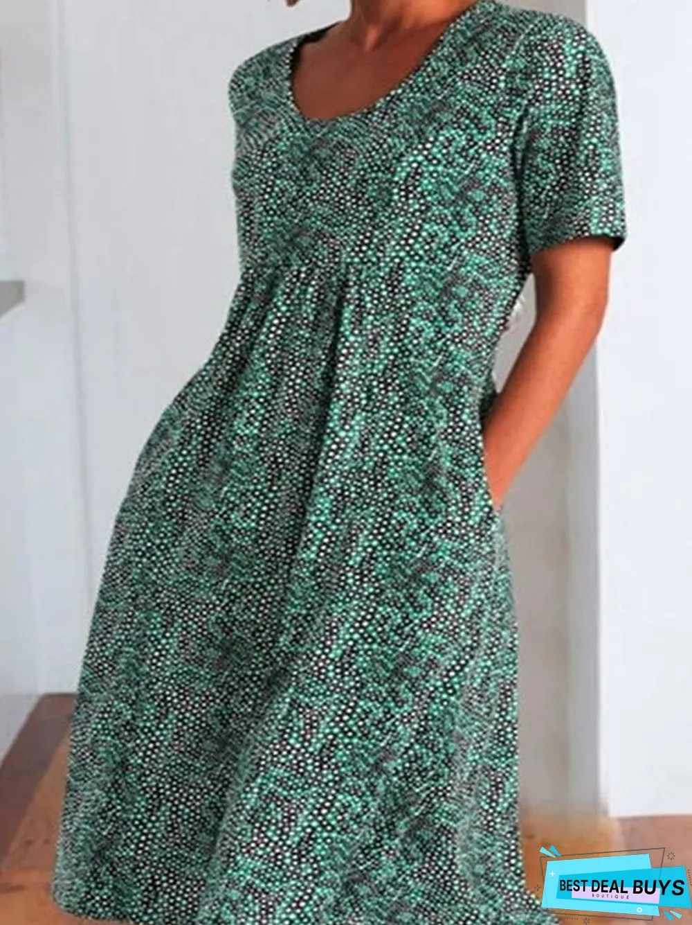 Summer Small Fresh Large Size Women's Floral Mid Length Dress
