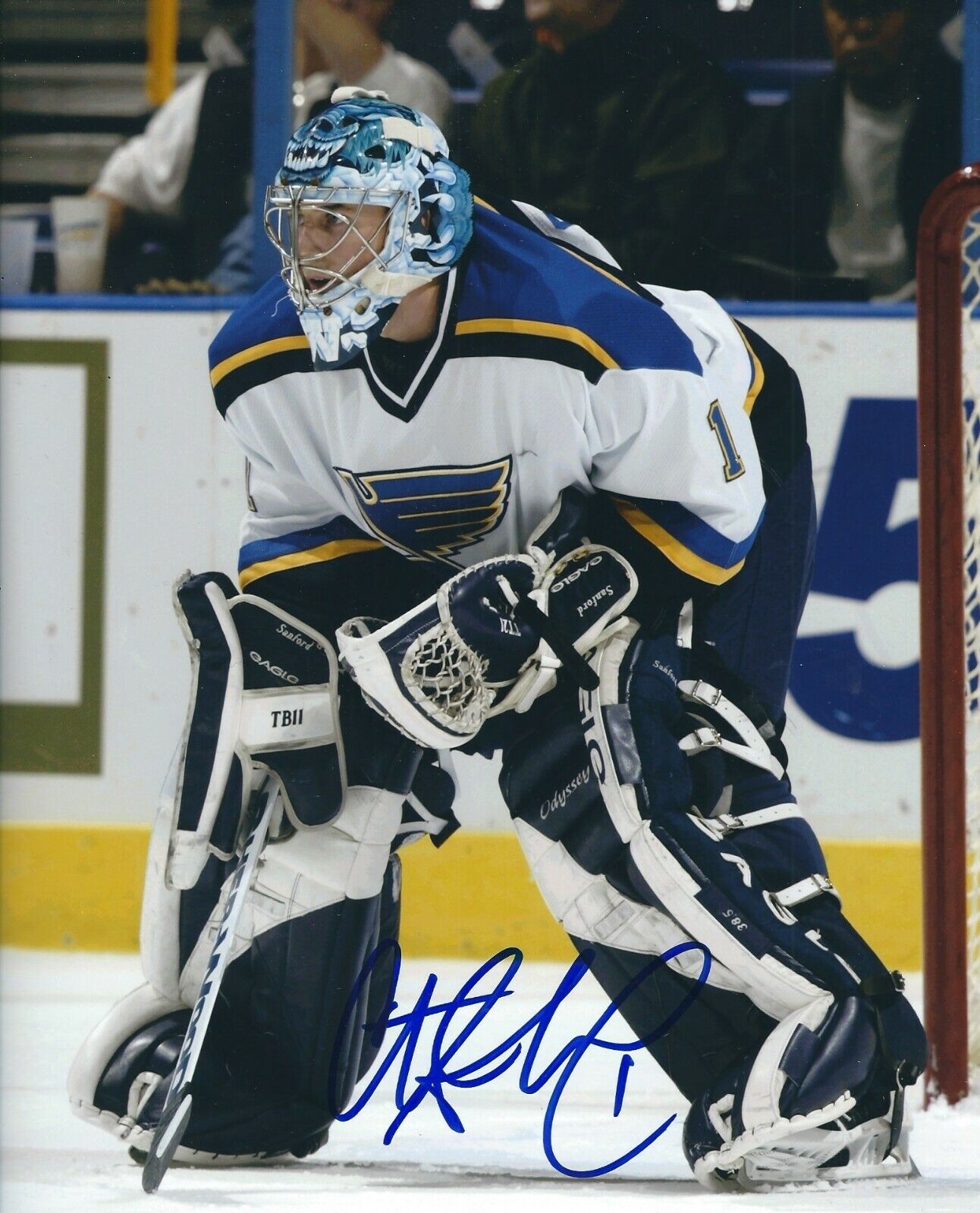 Autographed 8x10 CURTIS SANFORD St. Louis Blues Photo Poster painting - w/COA