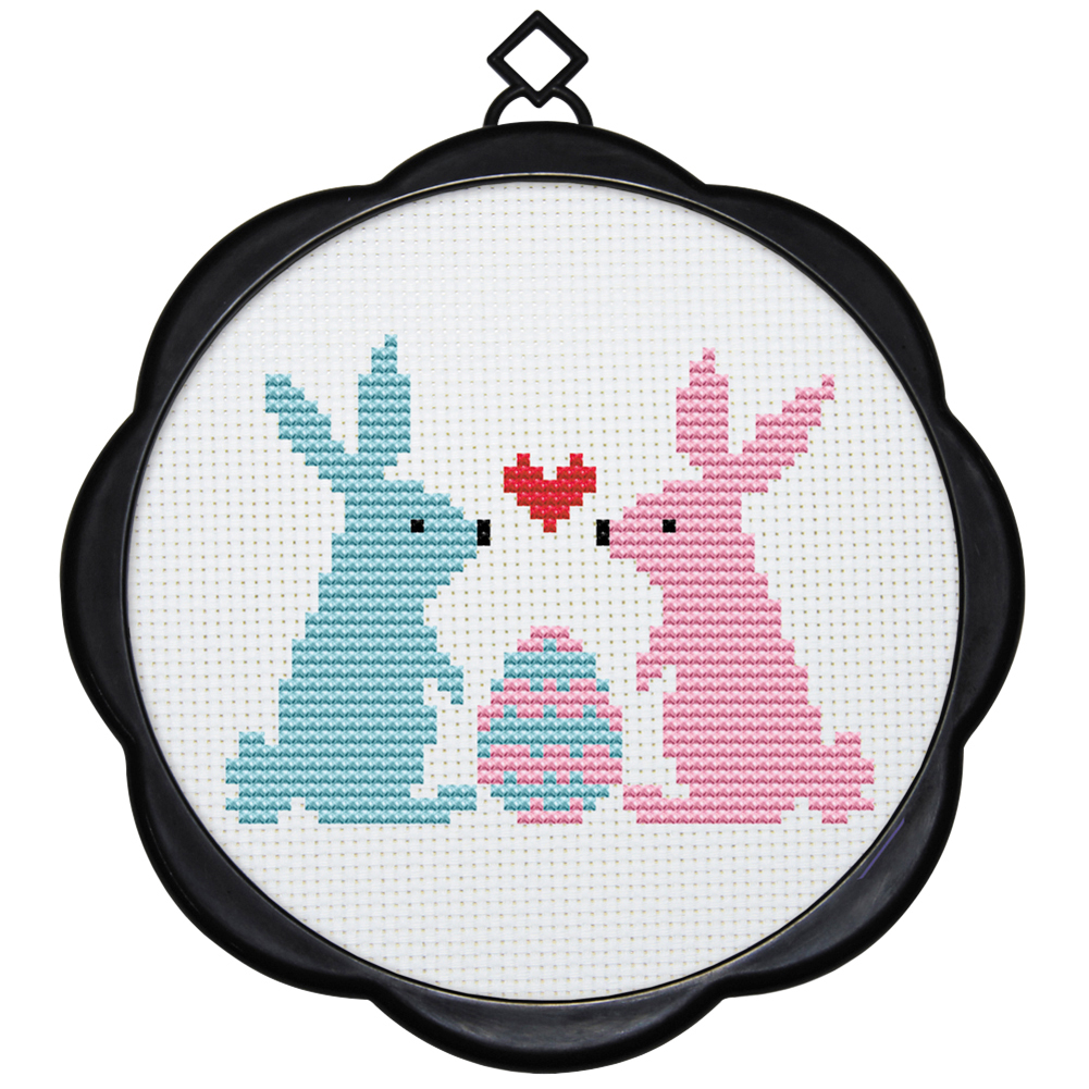 

Rabbit - 11CT Stamped Cross Stitch - 17*17CM (With Frame), 501 Original