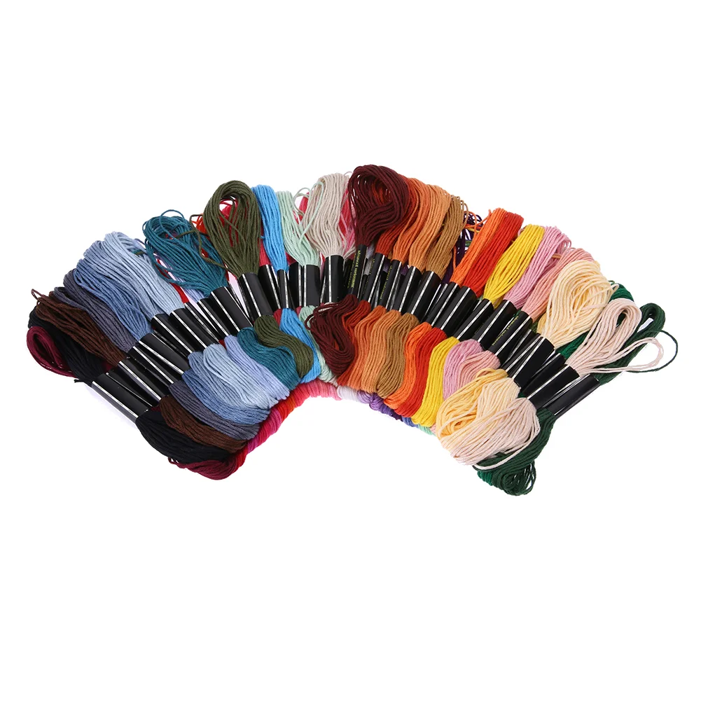 50 Colors Embroidery Thread Hand Cross Stitch Floss Sewing Skeins Craft