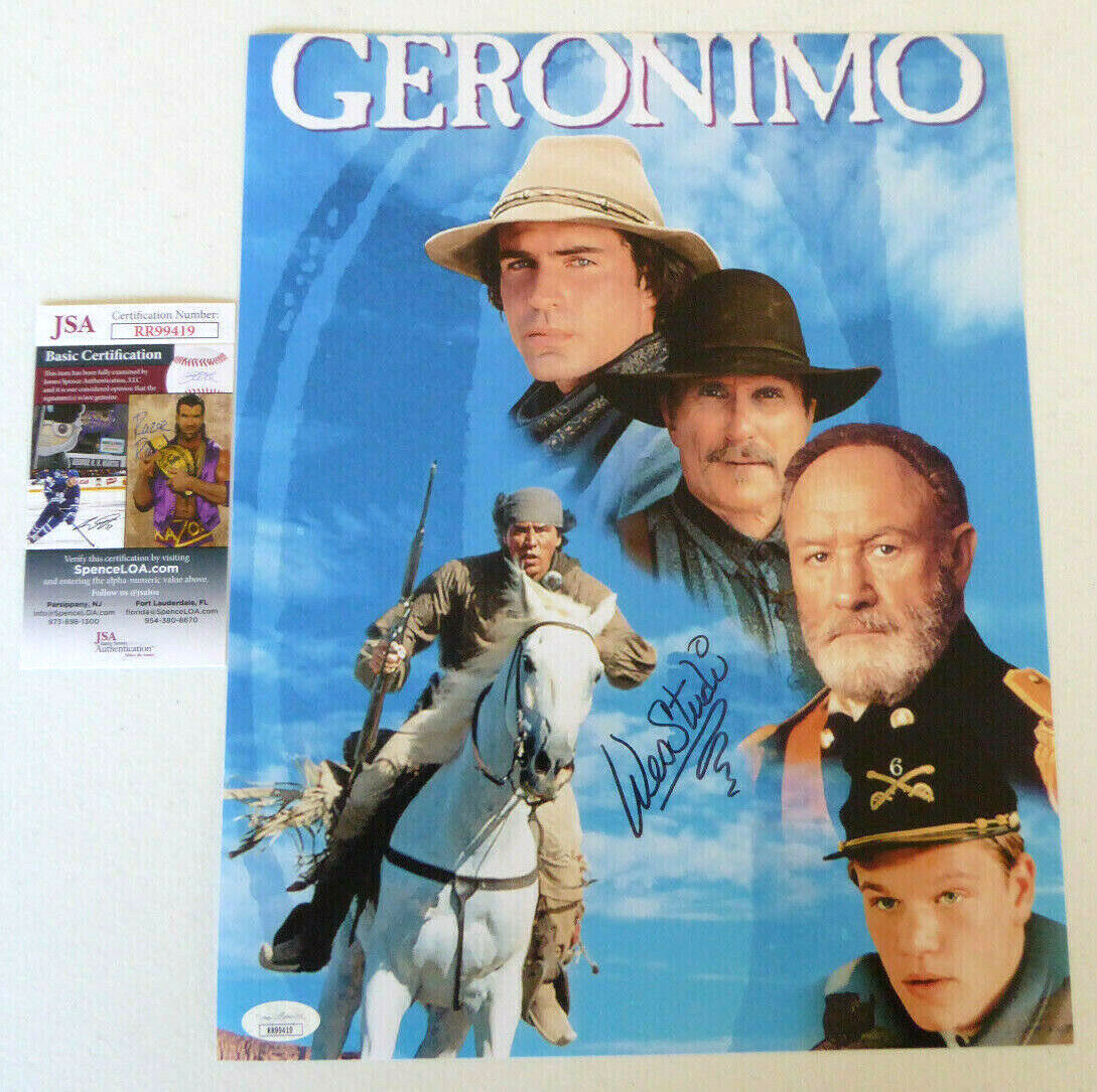 Wes Studi Signed 11x14 Photo Poster painting Autograph, Geronimo: An American Legend, JSA COA