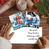 (US Local)12Pcs Christmas Santa Claus Special Shape Diamond Panting Greeting Card Kit