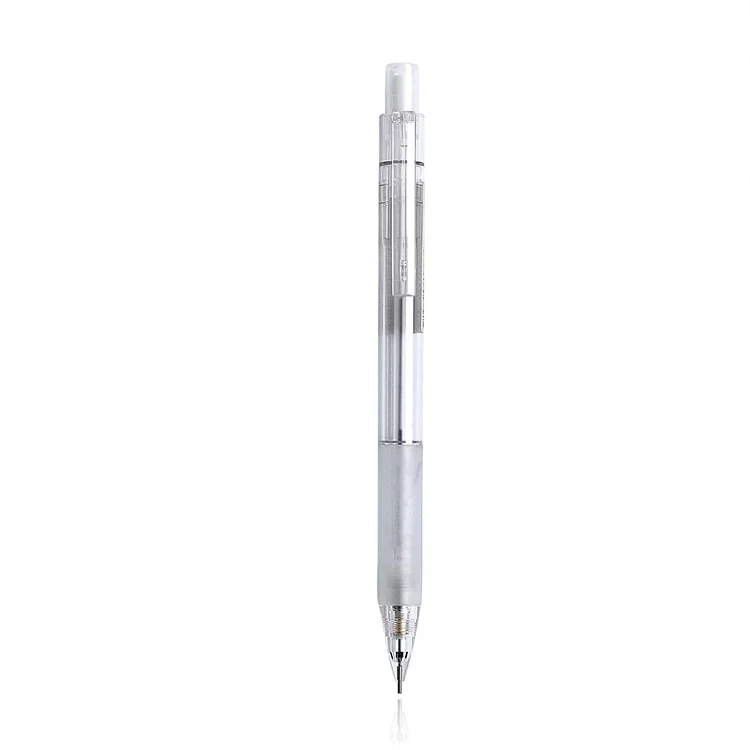 JOURNALSAY MUJI 1pc 0.5 mm Mechanical Pencil Transparent White Press Clip