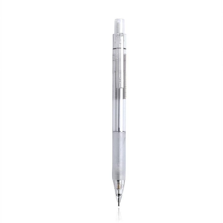 JOURNALSAY MUJI 1pc 0.5 mm Mechanical Pencil Transparent White Press Clip