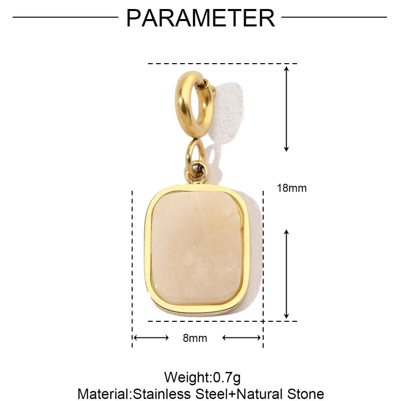 3 PCS/Package 15 * 33mm Titanium Steel Natural Stone Heart Shape Eye Pendant Jewelry Accessories