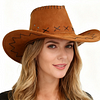 Women's Vintage Stylish Western Cowboy Hat For Festive And Casual Wear by Inlyline