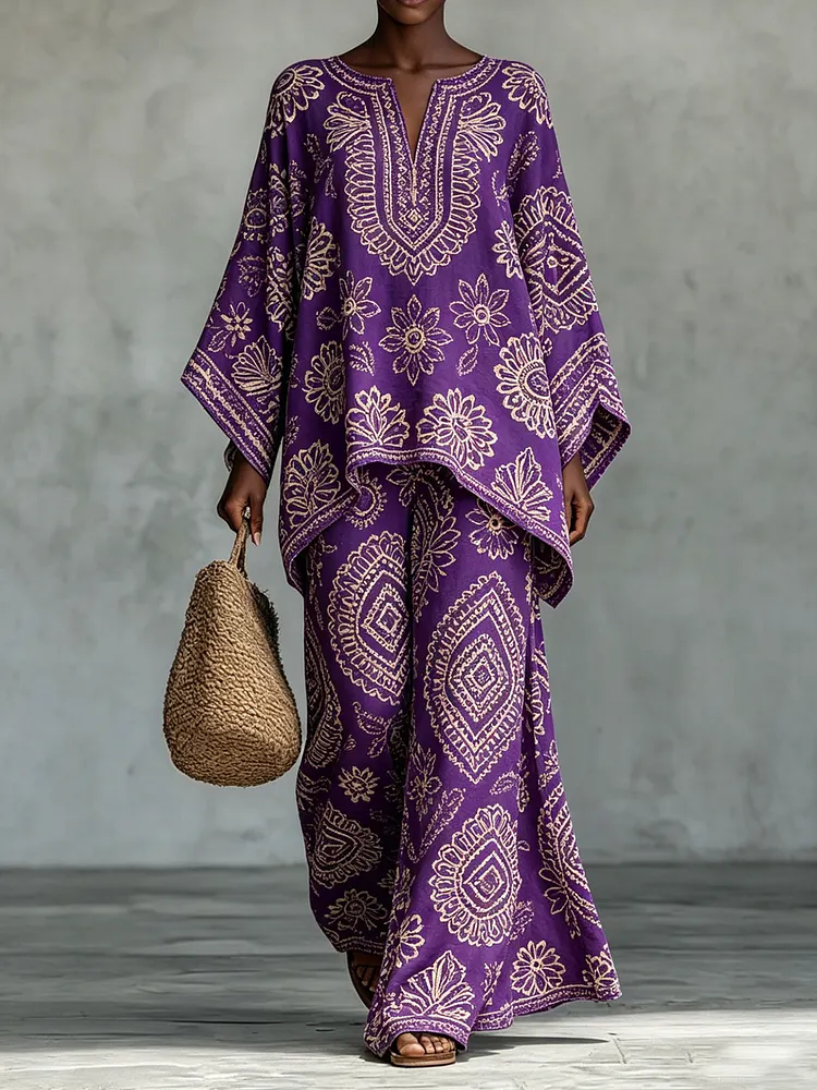 Women&rsquo;s Geometric Art Print Two-Piece Set