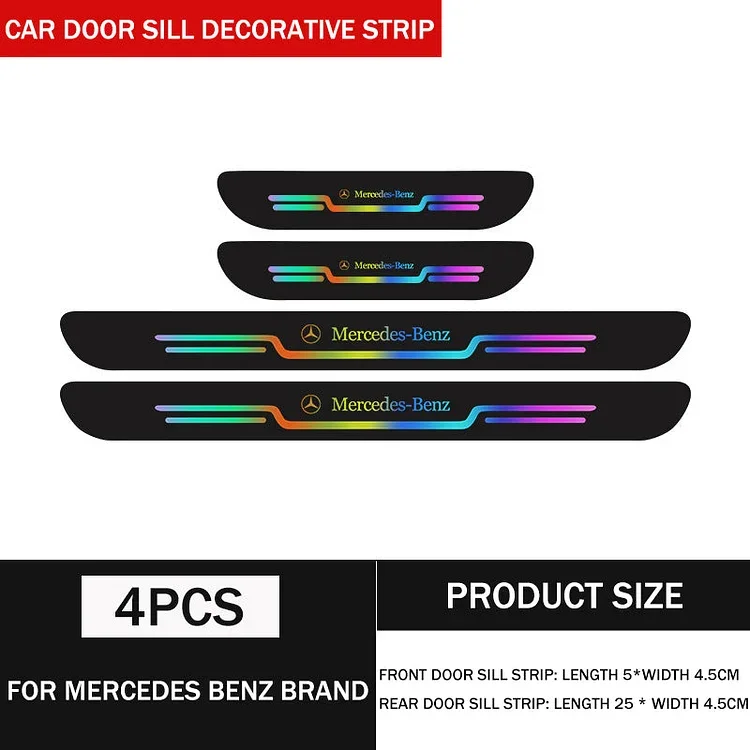 Acrylic mirror laser car welcome door sill strip(4PCS)