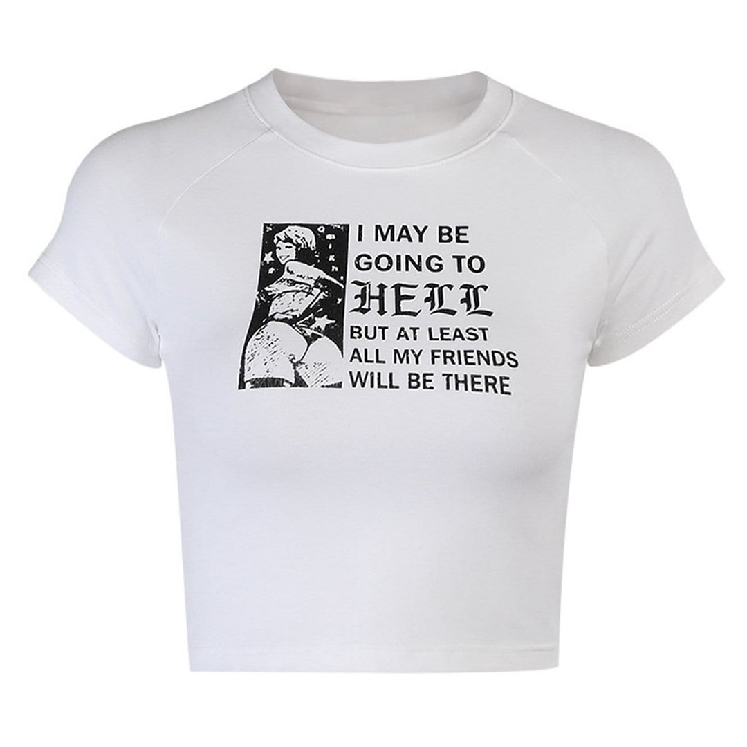 Sexy Anime Beauty Print Short-sleeved T-shirt
