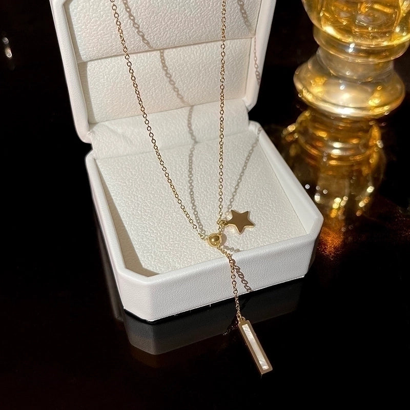 Modern Style Sweet Pentagram Titanium Steel Pendant Necklace