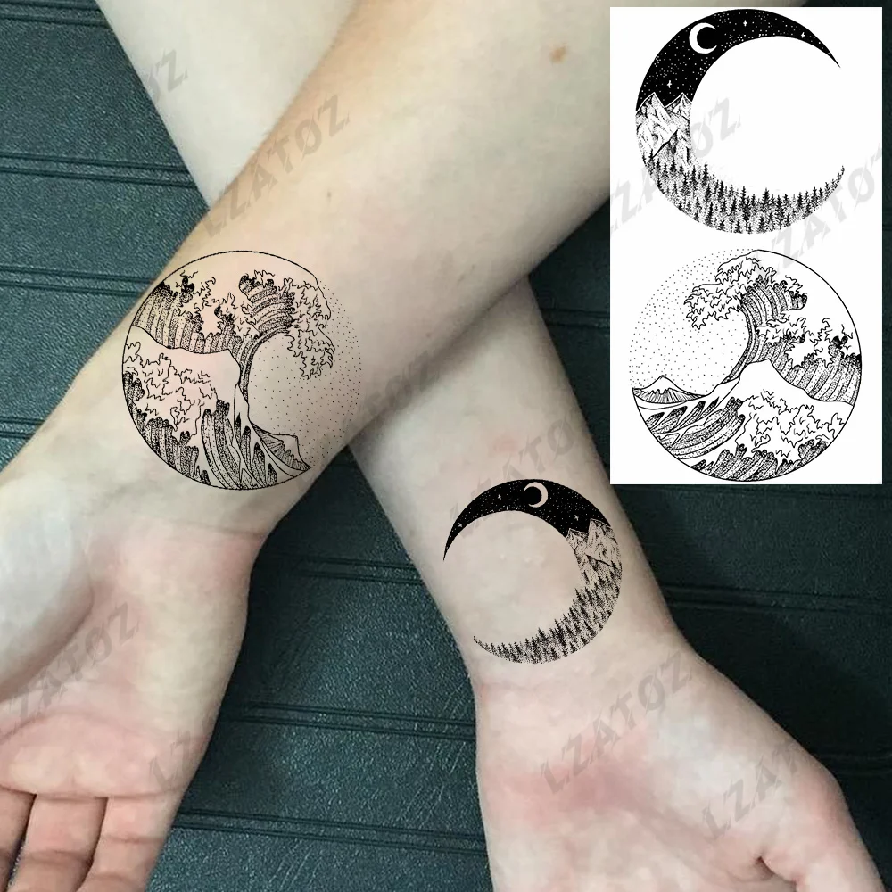 Sdrawing Rose Flower Temporary Tattoos For Woman Adults Realistic Compass Cross Fake Tatoos Sexy Waterproof Hand Tattoo Sticker