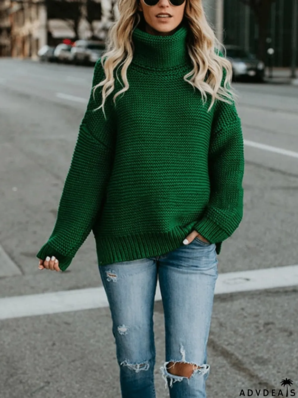 women's turtleneck casual sweater
