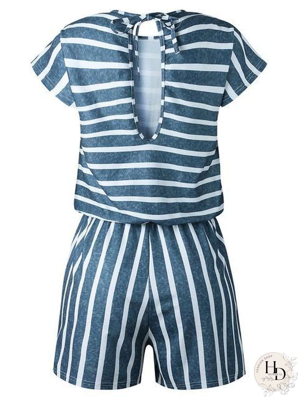 Stripes Print Casual Romper