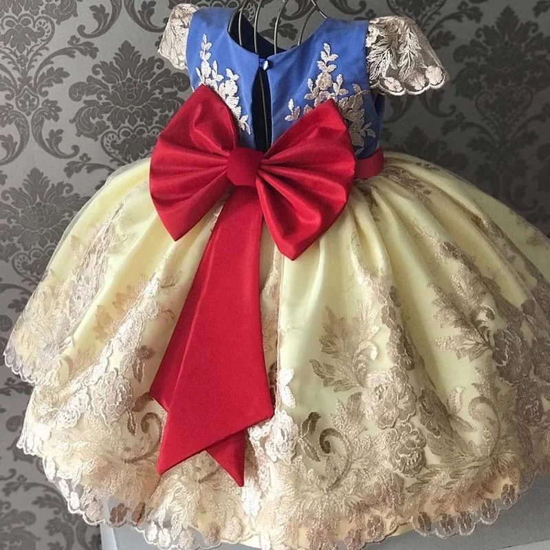 Girls Lace flower Princess Dress Birthday Party Vestidos Kids Christmas Dress Children Elegant Wedding Ball Gown Xmas Clothing