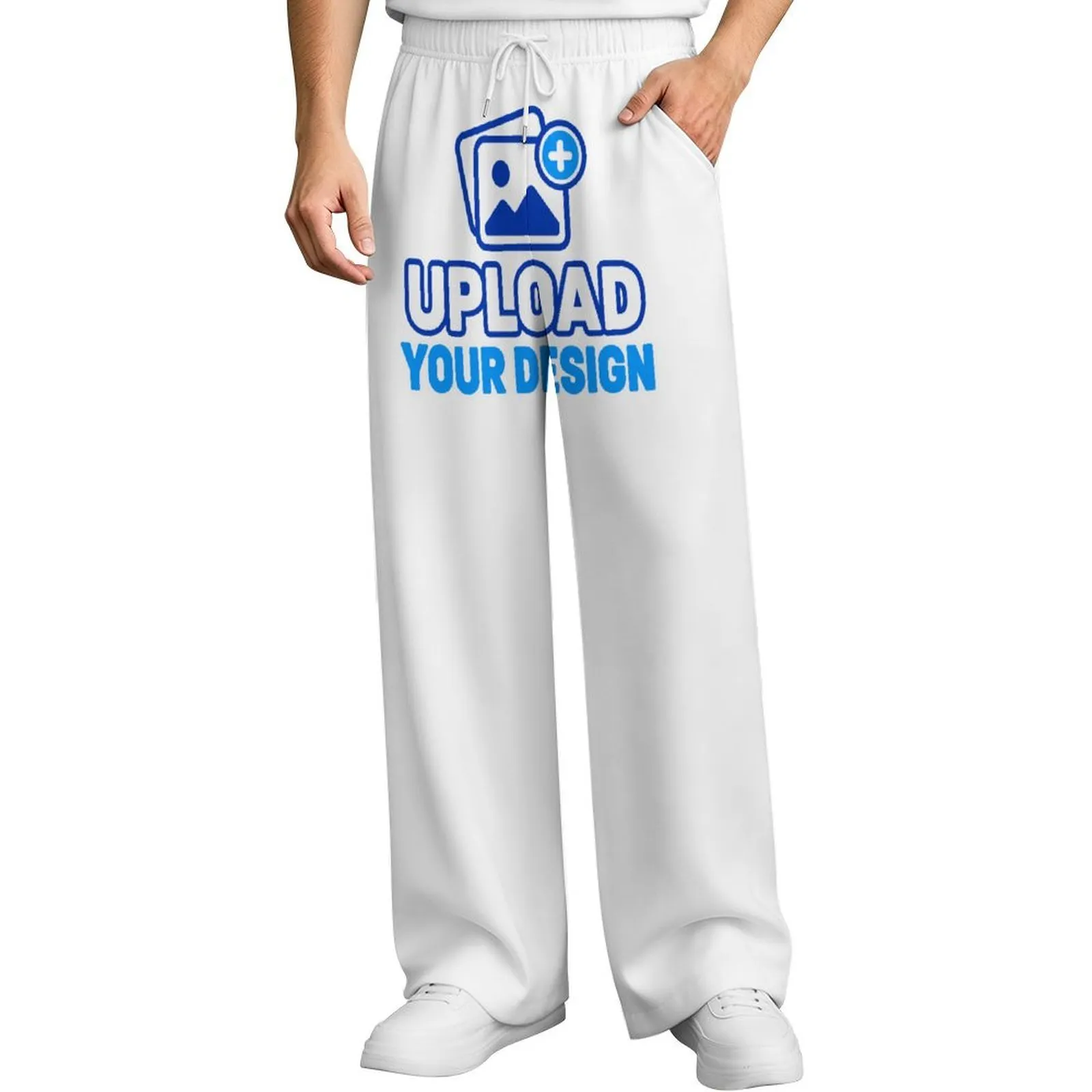 Men's Drawstring Waist Relaxed Wide-Leg Casual Pants custom product view 8