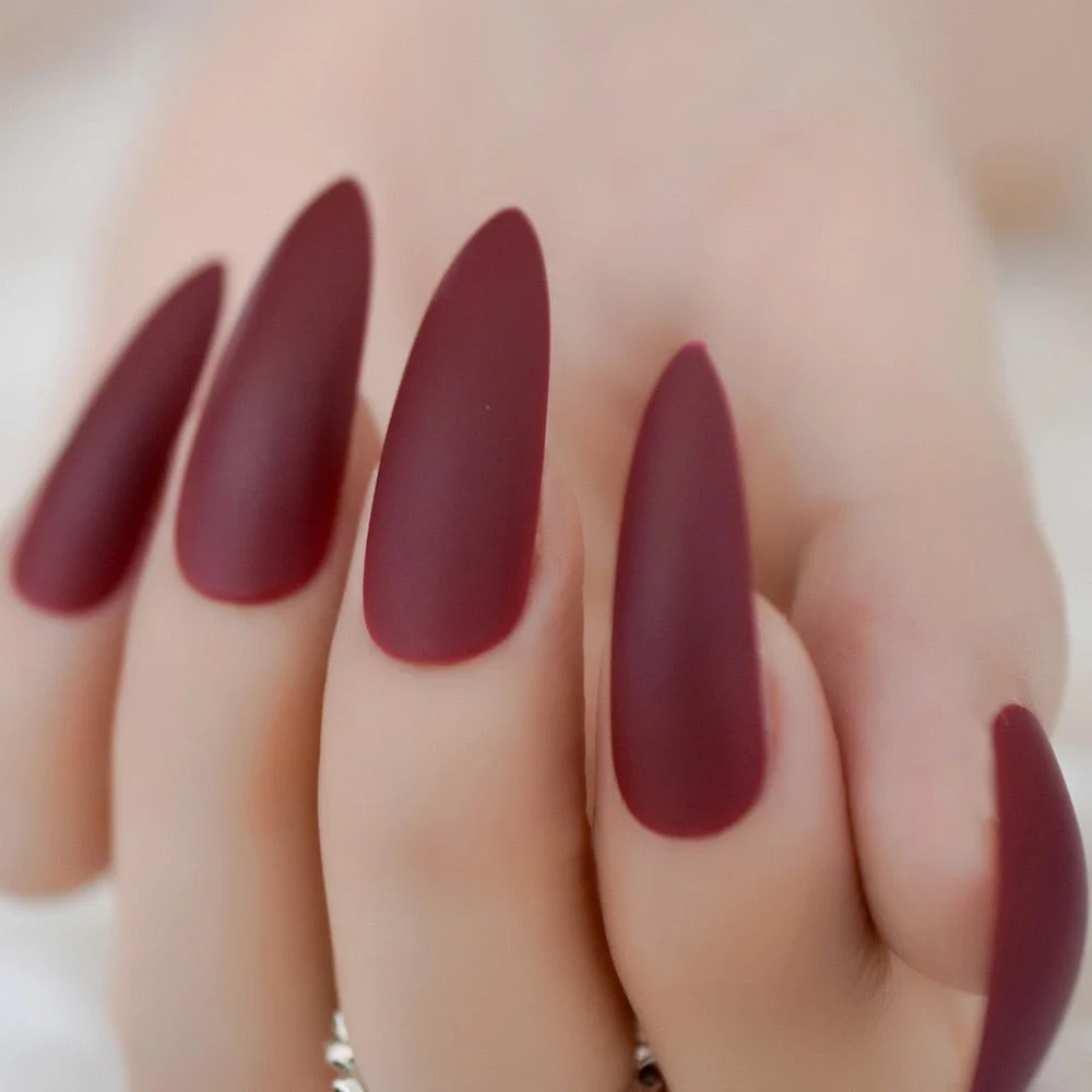 Extra long Stiletto Grey Marble Fake Nails Stone Pattern Pointed Dark Shiny Long Press On False Nails for Finger 24 Count-Nail Inspo