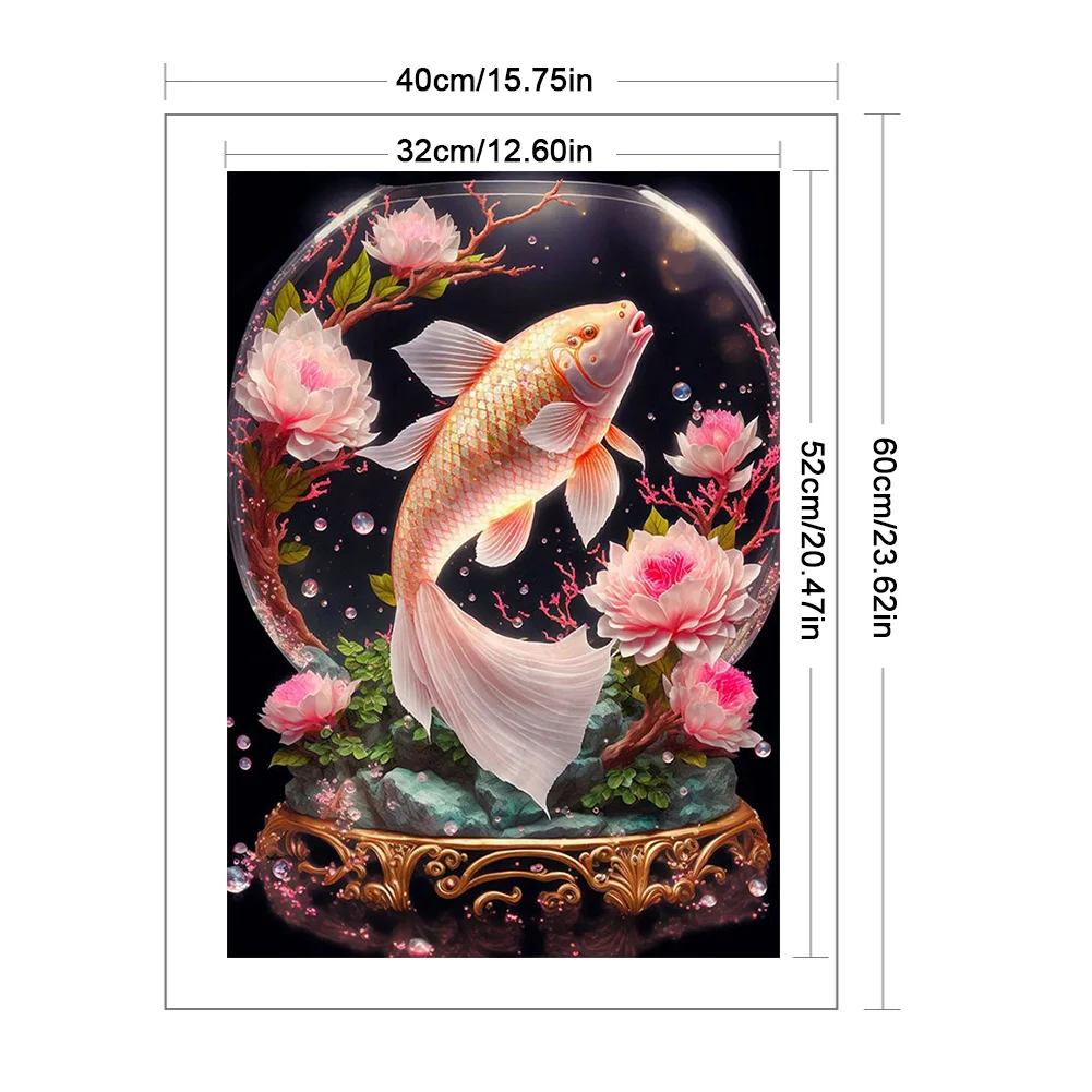 11CT Full Stamped Cross Stitch - Koi(Canvas|40*50CM)