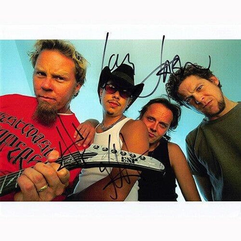 Metallica x4 full band, Hand-Signed Autographed 8x10 wCOA