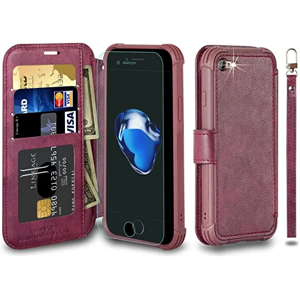 VANAVAGY iPhone SE 2022/iPhone SE 2020 Wallet /iPhone 8/iPhone 7 Wallet Case 4.7 inch