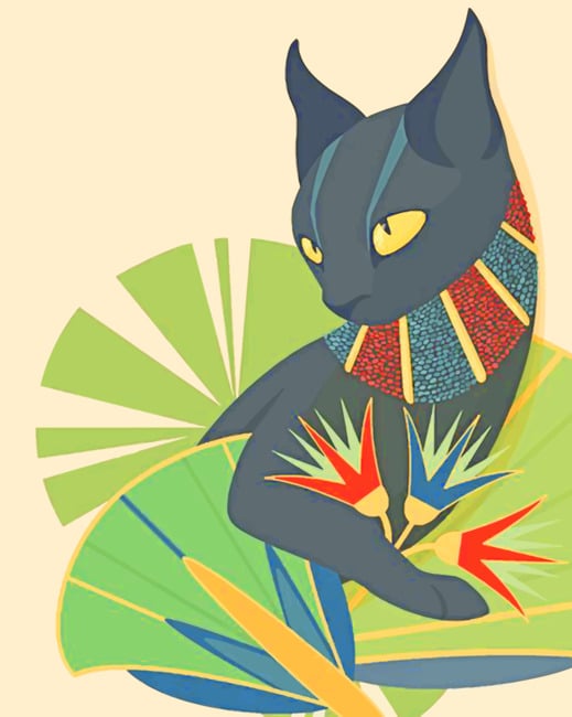 

Black Egyptian Cat – Illustration Paint By Numbers - 40*50CM, 501 Original