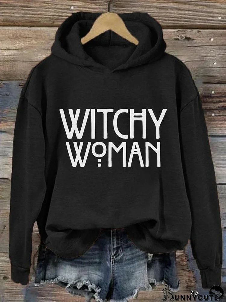 Women's Halloween Witchy Woman Print Hoodie