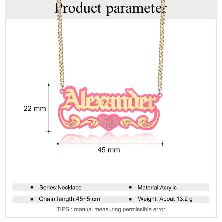 Colgante de collar con 1 nombre personalizado