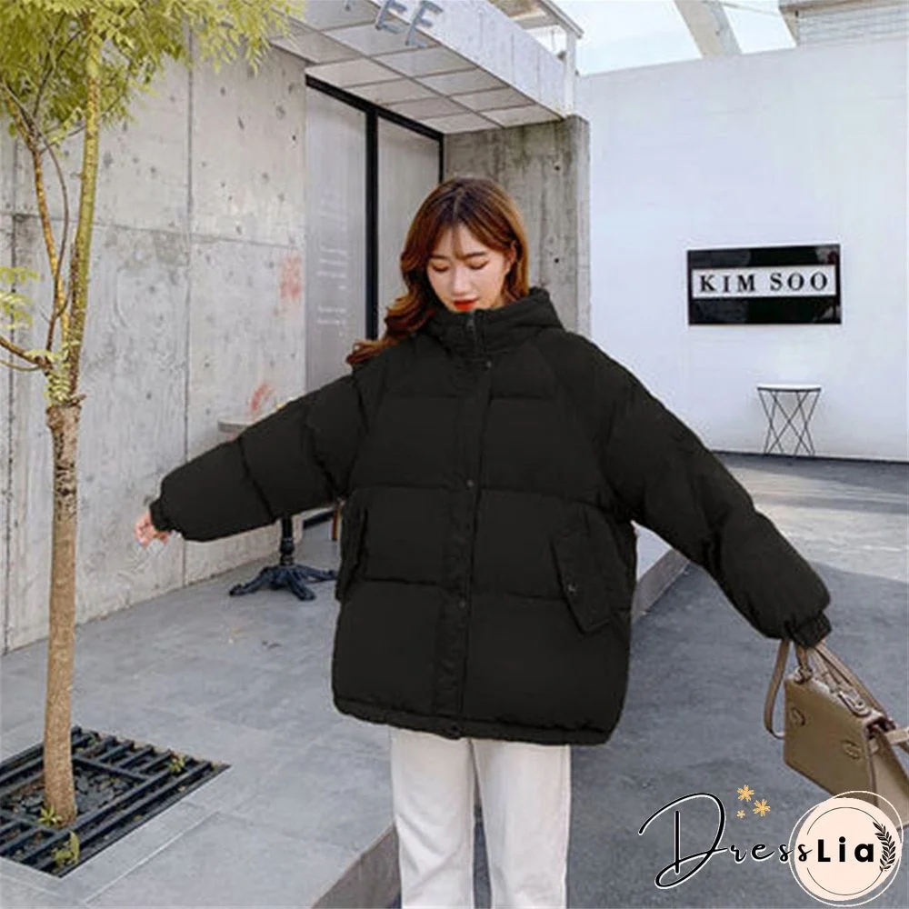 New Short Winter Jacket Women Warm Hooded Down Cotton Jacket Parkas Female Casual Loose Outwear Korean Cotton-padded Winter Coat