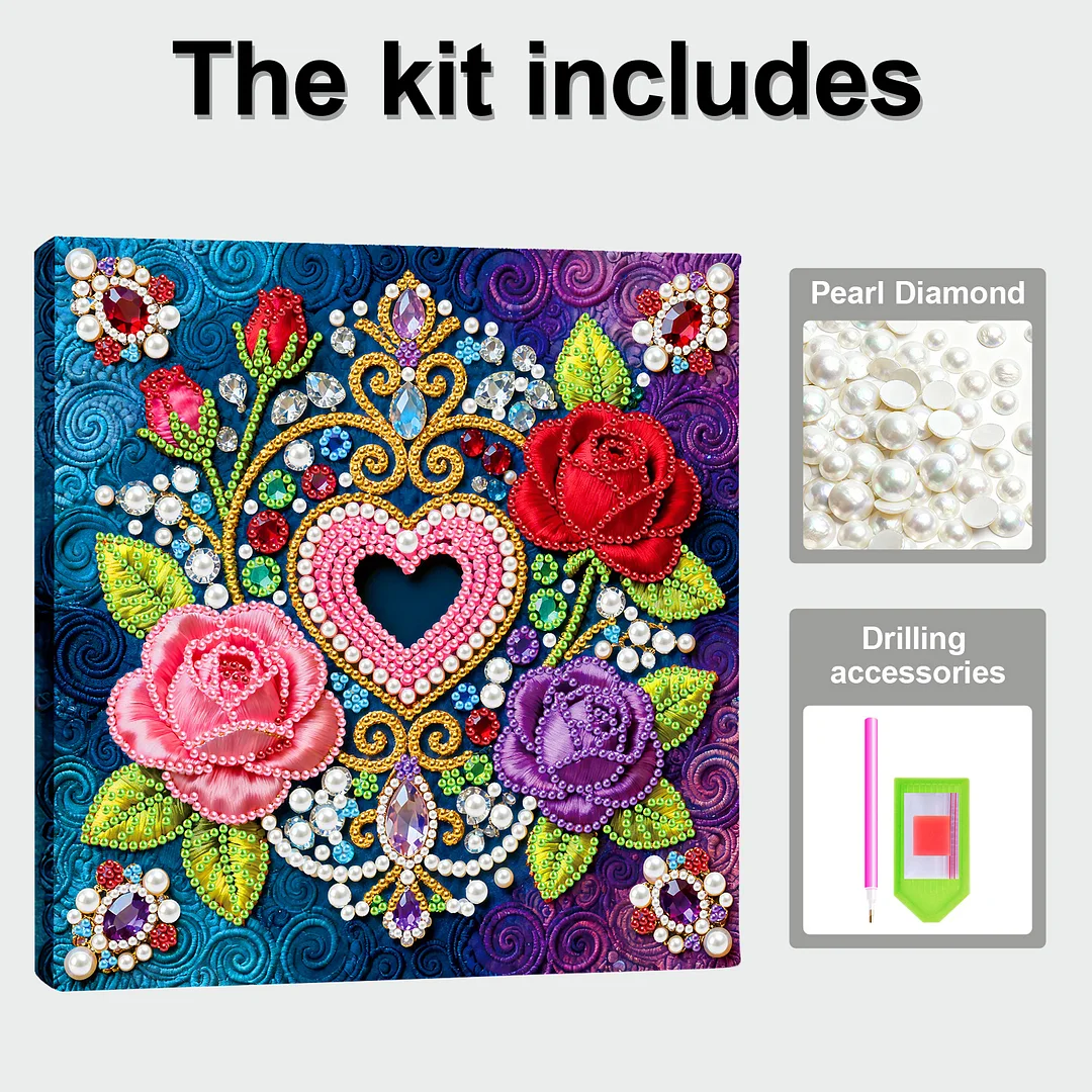 Flower Art Diamond Painting Kit for Adults Home Decor 25x25cm With Frame