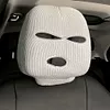 Halloween Spoof Face Funny Car Headrest Cover Decoration for Most Cars (White)