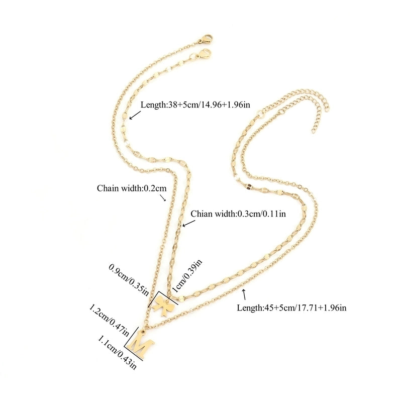 Elegant Minimalist Classic Style Letter Bow Knot 201 Stainless Steel 304 Stainless Steel Pendant Necklace