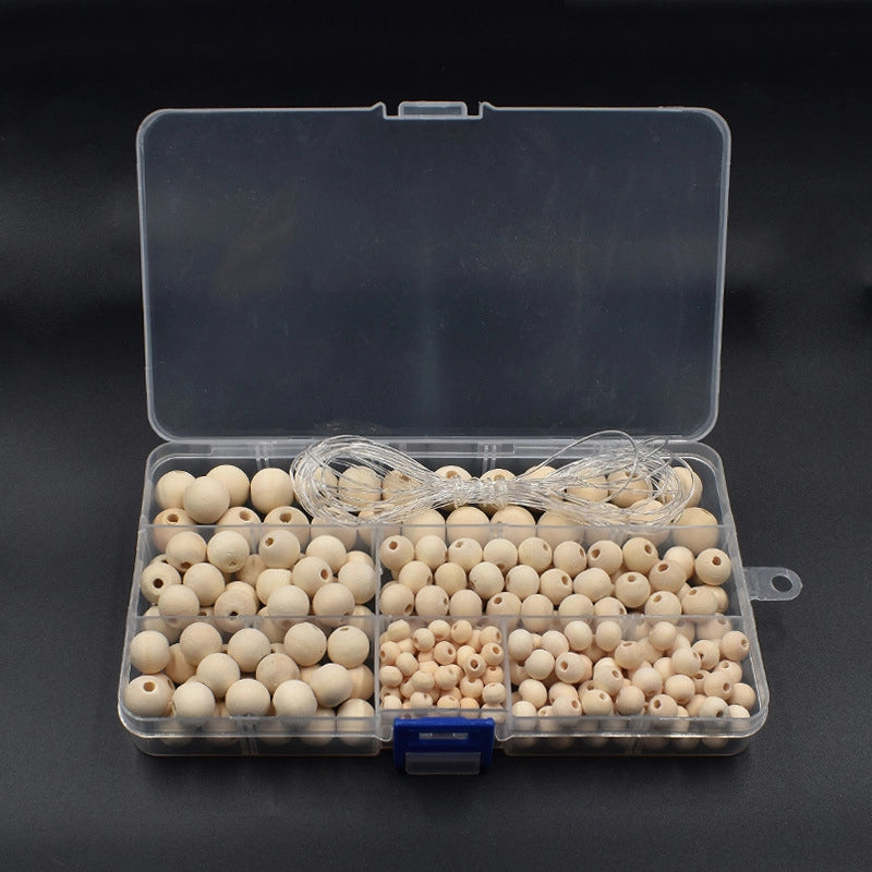 6-14mm Creative DIY Lotus Wood Beads With Storage Box Partition Beaded Loose Beads Buddha Beads With Elastic Line Suit