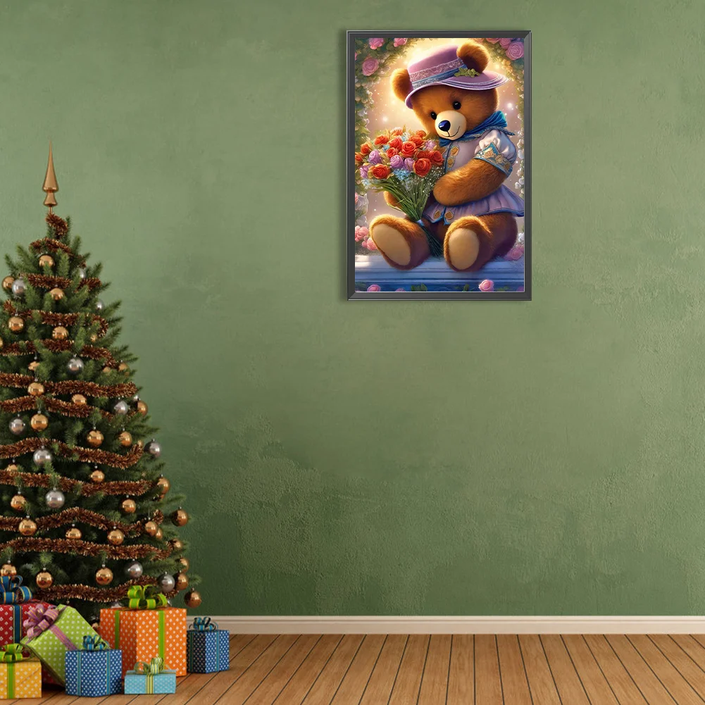 Diamond Painting - Full Round Drill - Flower Bear(Canvas|40*60cm)