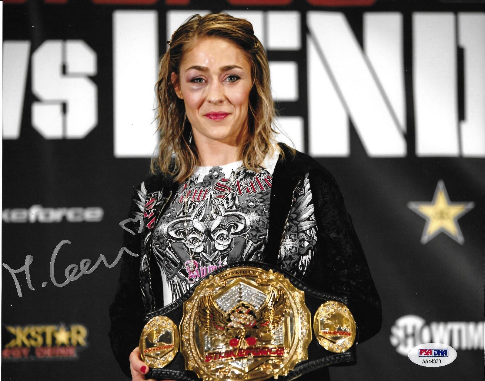 Marloes Coenen Signed 8x10 Photo Poster painting PSA/DNA COA Picture StrikeForce w/ Belt Auto'd