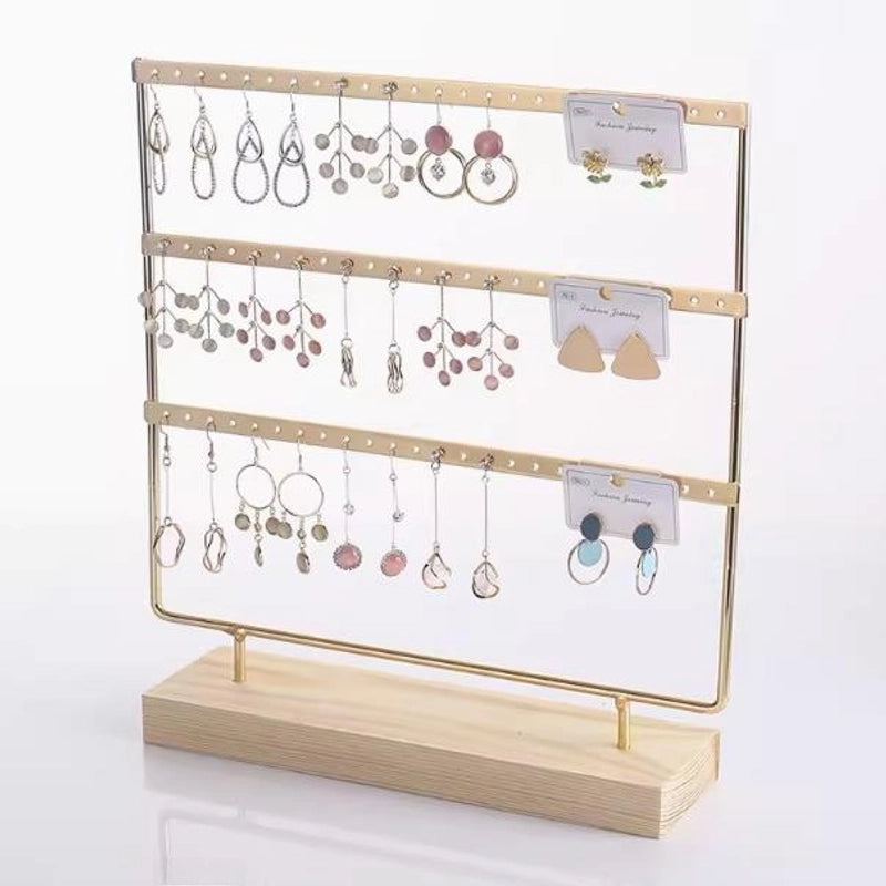 Hot Selling Jewelry Rack Earrings Display Stand Removable Wooden Bottom Earrings Jewelry Earrings Storage Rack