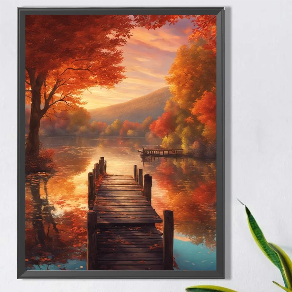 Diamond Painting - Full Square Drill - Autumn Lake(Canvas|45*60cm)