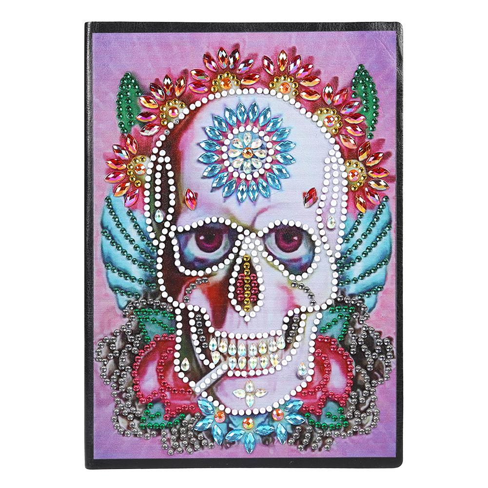 

Skull-DIY Creative Diamond 50 Pages A5 Notebook, 501 Original