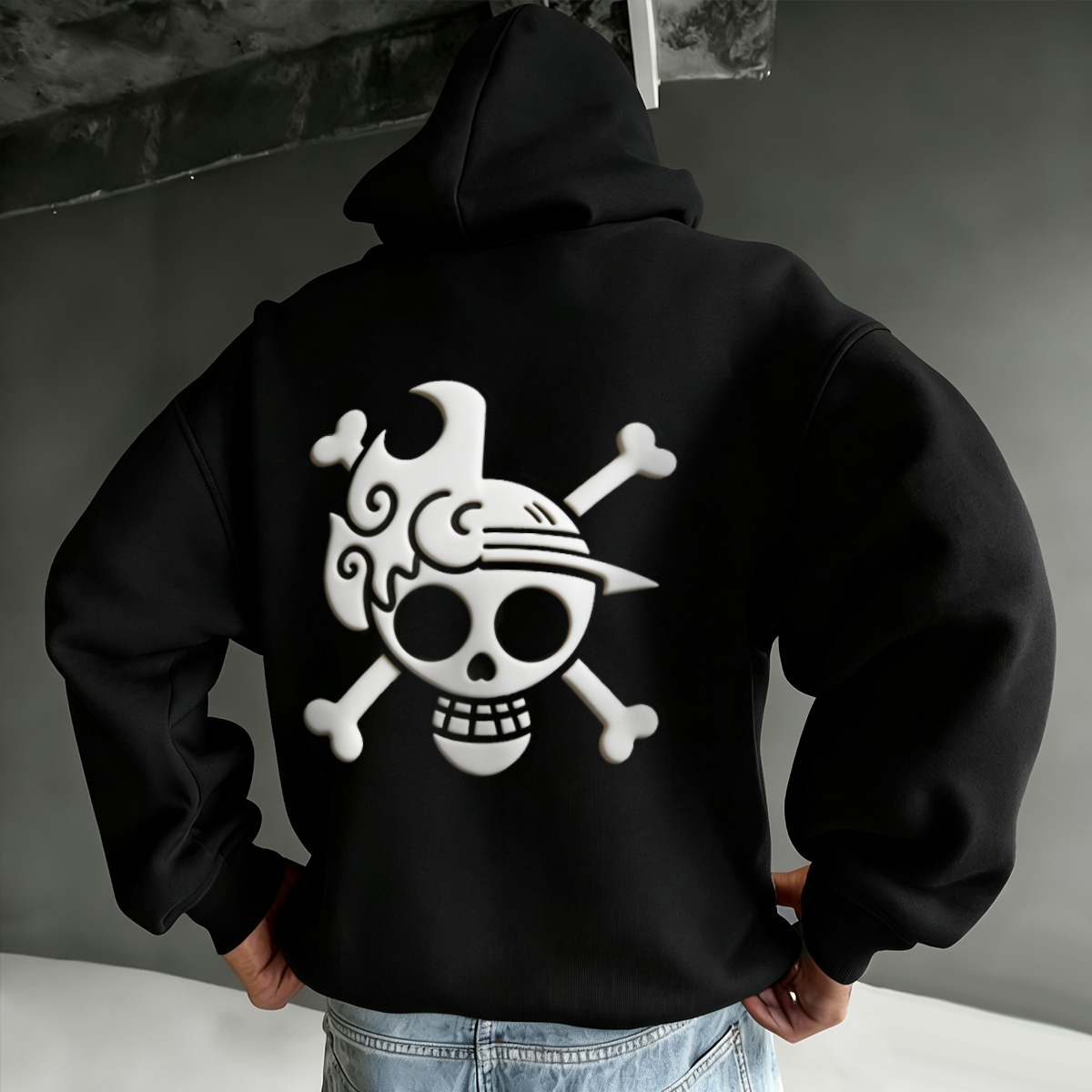 Anime-Inspired Bubble Print Casual Hoodie