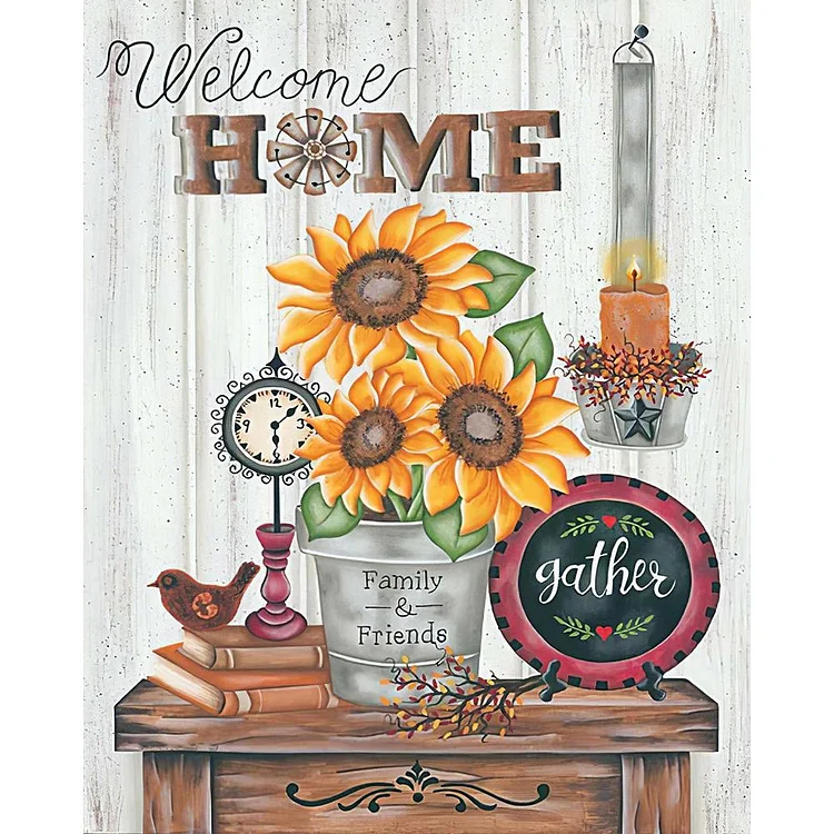Home - Full Round Drill Diamond Painting - 30x40cm(Canvas)