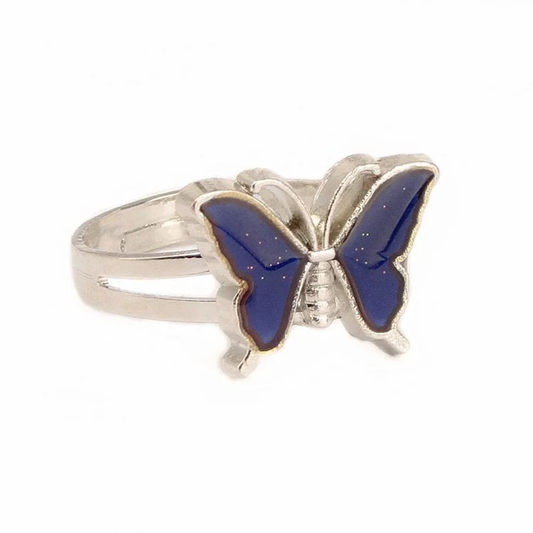 Colorful Gradient Butterfly Changeable Ring Sensitive Mood Ring