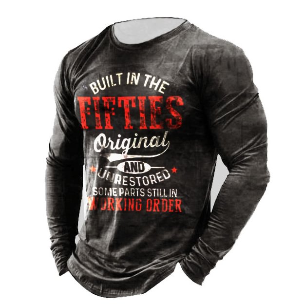 Built In The Fifties Original And Unrestored-Men's Retro Long-sleeved T-shirt-Compassnice®